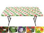 Lehua Fitted Rectangle Table cloth for 6 ft Tables Multiple Colors