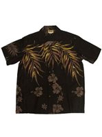 Winnie Fashion Fern Black Cotton Men's Hawaiian Shirt