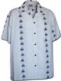Pacific Legend Palm Tree White Cotton Men&#39;s Hawaiian Shirt