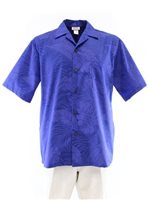 Monstera Royal Poly Cotton Men's Open Collar Hawaiian Shirt
