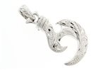 Paradise Collection Sterling Silver Maile Hawaii Fish Hook Marine Pendant