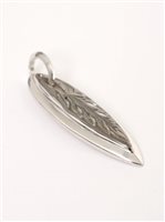 Maile Double Plate Oval Pendant / Silver & Black