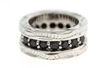Paradise Collection Sterling Silver & Black Zirconia Maile Hawaii Beads Ring Pendant