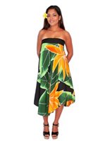 Pareo Island Gardenia Black & Gold 2-Way Spandex Top Dress