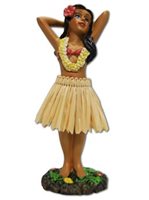 Hula Girl Posing Miniature Dashboard Hula Doll