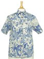 Two Palms Pineapple Garden Navy Cotton Men&#39;s Reverse Printing Hawaiian Shirt