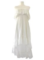 Angels by the Sea White Ruffle Tail Cut Dress