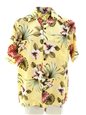 Royal Hawaiian Creations Hibiscus & Monstera Light Yellow Rayon Men's Hawaiian Shirt