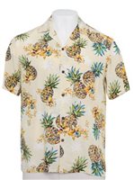 Two Palms Hale Kahiki Cream Rayon Men's Hawaiian Shirt