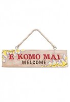 Island Heritage E Komo Mai Wooden Hanging Sign