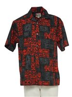 Hilo Hattie Petro Black Cotton  Men's Hawaiian Shirt