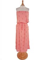 Angels by the Sea Pineapple Coral Rayon Kaipo Tube Maxi Dress