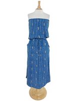 Angels by the Sea Pineapple Navy Rayon Kaipo Tube Maxi Dress