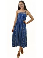 Angels by the Sea Pineapple Navy Rayon Leilani Maxi Dress