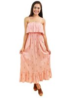 Angels by the Sea Pineapple Coral Rayon Moana Long Dress