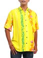 Hilo Hattie Ohia Yellow Rayon Men&#39;s Hawaiian Shirt