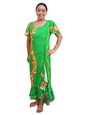 Hilo Hattie Ohia Green Rayon Ruffle Dress Mid-length