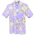 Two Palms Retro Orchid Purple Rayon Men's Hawaiian Shirt