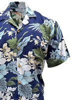Paradise Found Hilo Navy Rayon Men's Hawaiian Shirt
