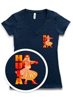 Honi Pua Hula Dancer Ladies Hawaiian T-Shirt