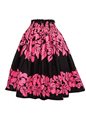 Anuenue (Pau) Hibiscus Pink&amp;Black Poly Cotton Single Pau Skirt / 3 Bands