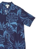 Two Palms Foster Garden Blue Rayon Men's Hawaiian Shirt