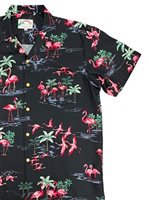Paradise Found Fine Flamingos Midnight Rayon Men's Hawaiian Shirt