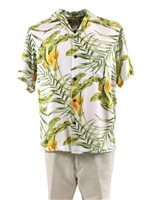 Two Palms Napali White Rayon Men's Hawaiian Shirt
