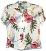 Two Palms Monstera Cream Rayon Women&#39;s Hawaiian Shirt