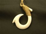Hawaiian Maori Bone Fish Hook Necklace Small