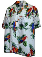 Aloha Republic Men's Parrots Hawaiian Shirt - Blue - Engineered
