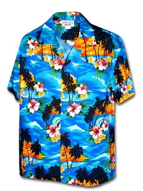 Hawaiian Shirt Island Sunset Luau