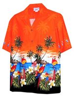 Pacific Legend Kilauea Navy Fitted Women's Hawaiian Shirt X-Small