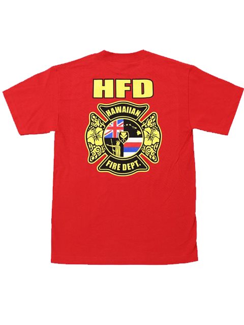 メンズ ハワイアンtシャツ Hfd ホノルル消防署 レッド コットン Alohaoutlet アロハアウトレット