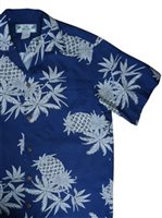 Two Palms Pineapple Map Navy Rayon Men's Hawaiian Shirt