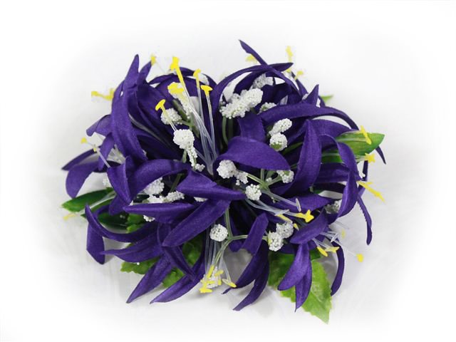 dark purple flower hair clip