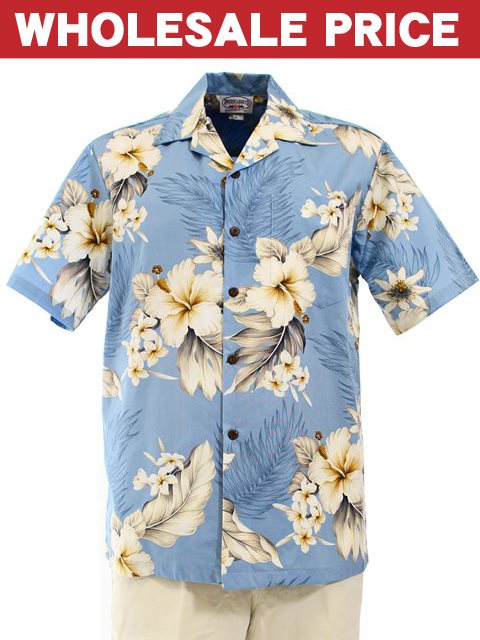 Pacific Legend Hibiscus Red Cotton Men's Hawaiian Shirt , M