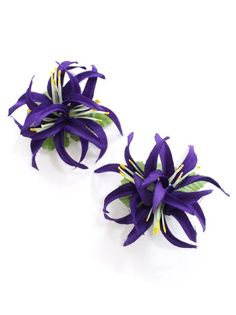 dark purple flower hair clip