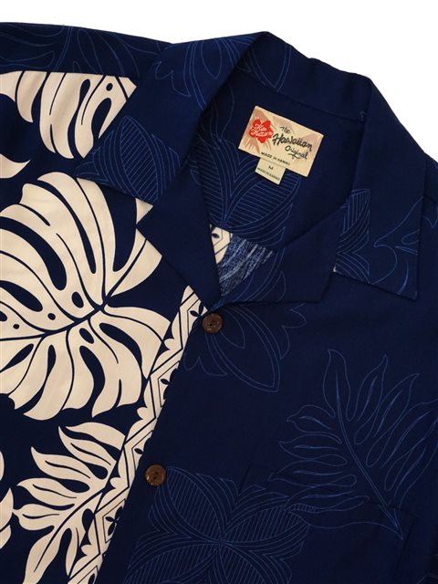 Hilo Hattie Prince Kuhio Navy Rayon Men's Hawaiian Shirt | AlohaOutlet