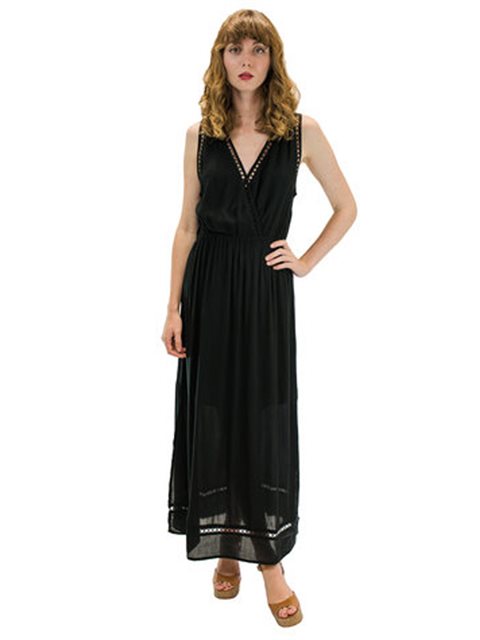 Angels by the Sea Black Nahele Long Dress | AlohaOutlet