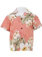 [Exclusive] Anuenue Monstera Pink 100% Cotton Men's Long Sleeve Hawaiian  Shirt