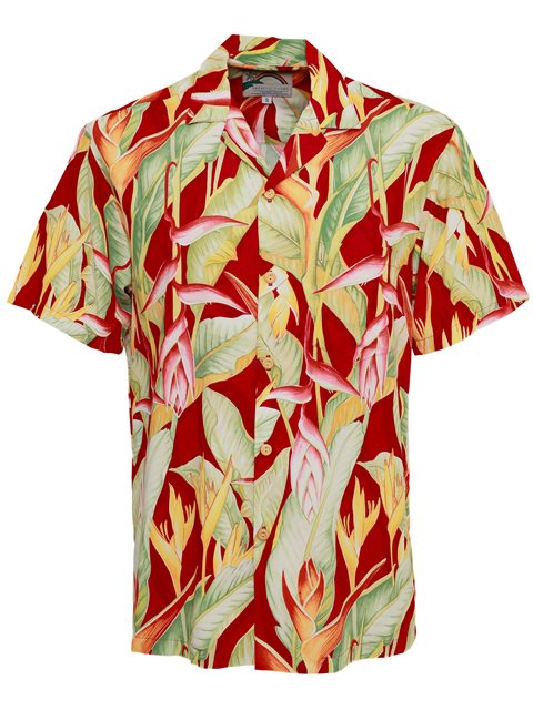 Paradise Found Men's Hawaiian Shirt high quality Magnum PI Red Parrot Rayon Size XXL