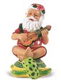 Island Heritage Strumming Santa On Honu Hand Painted Ornament