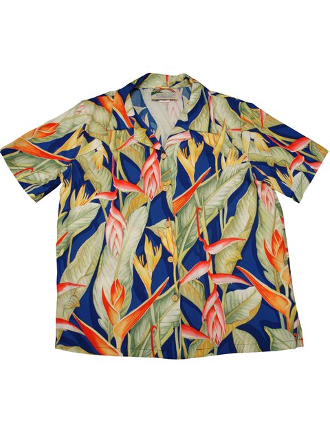 Rayon Heliconia Hawaiian Shirt