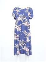 Hawaiian - Bra Friendly - Short Sarong Sundress - Orchid Fern - Black