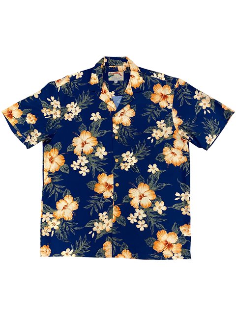 Paradise Found Hibiscus Blossom Yellow Rayon Men's Hawaiian Shirt , 2XL