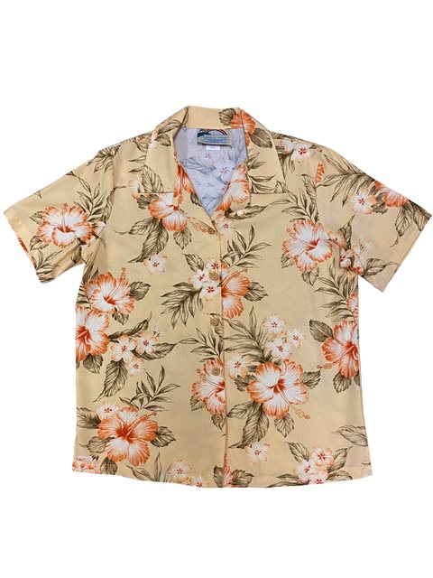 Paradise Found Hibiscus Blossom Yellow Rayon Men's Hawaiian Shirt , 2XL