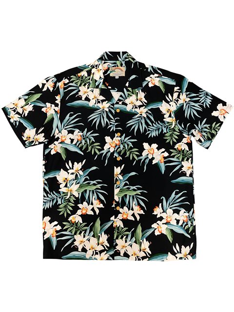 Paradise Found Bamboo Garden White Hawaiian Shirt Medium