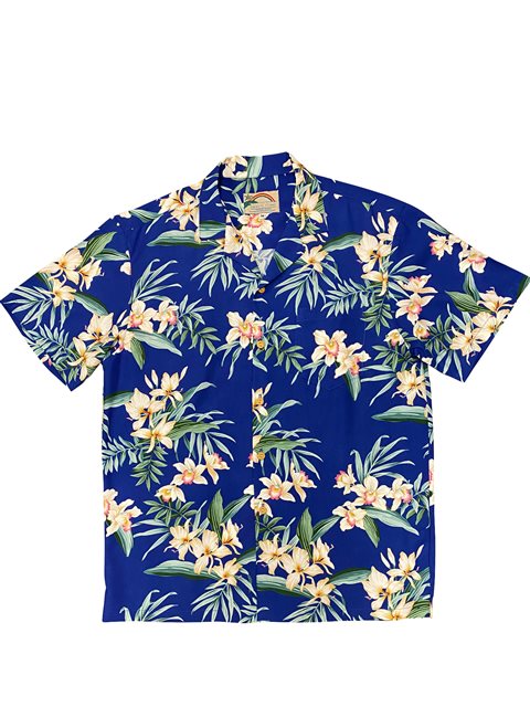 Paradise Found Star Orchid Black Rayon Women's Hawaiian Shirt