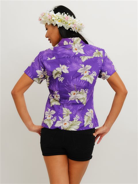 purple womens hawaiian shirts